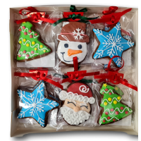 Biscuiti cu glazura decorati Craciun- set de 12 buc